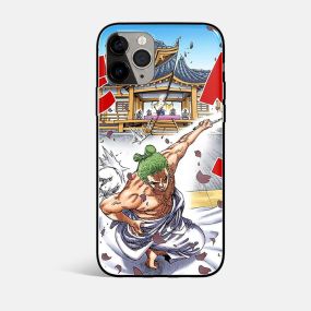 One Piece Roronoa Zoro Swordsman 1 Tempered Glass iPhone Case