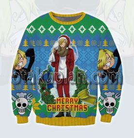 One Piece Sanji 3D Printed Ugly Christmas Sweatshirt