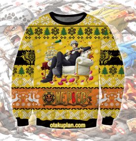 One Piece Trafalgar D. Water Law 3D Printed Ugly Christmas Sweatshirt