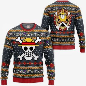 One Piece Ugly Christmas Sweater Straw Hat Priate Hoodie Shirt
