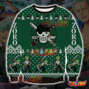 One Piece Zoro 3D Print Pattern Ugly Christmas Sweatshirt