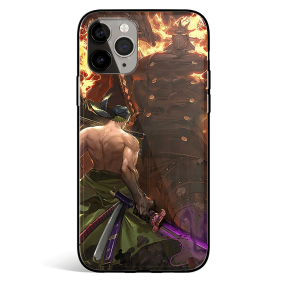 One Piece Zoro vs King Tempered Glass iPhone Case