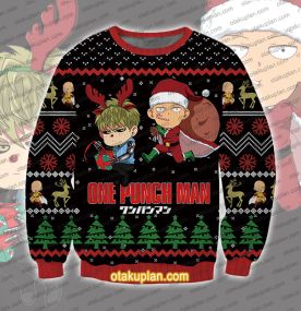 One Punch Man And Xmas Gift 3D Printed Ugly Christmas Sweatshirt