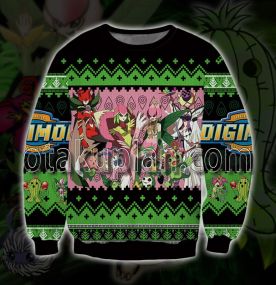 Palmon chibi Digimon Adventure 3D Printed Ugly Christmas Sweatshirt