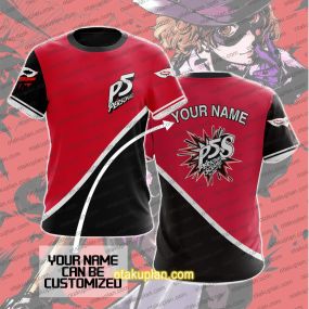 Persona 5 Black And Red Custom Name T-shirt