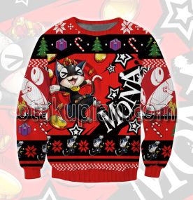 Persona 5 Strikers Morgana Video Game 3D Printed Ugly Christmas Sweatshirt