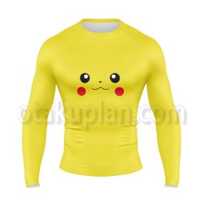 Pokemon Pikachu Long Sleeve Rash Guard Compression Shirt