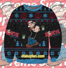 Popeye Strong To The Finish 3D Print Ugly Christmas Sweatshirt