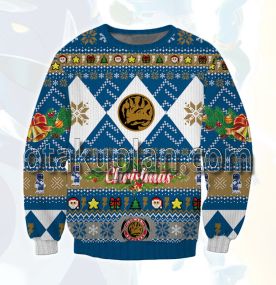 Power Rangers Blue 3d Printed Ugly Christmas Sweatshirt