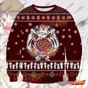 Princess Mononoke 3D Print Ugly Christmas Sweatshirt