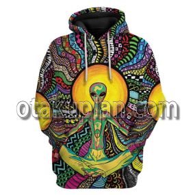 Psychedelic Alien Yoga T-Shirt Hoodie