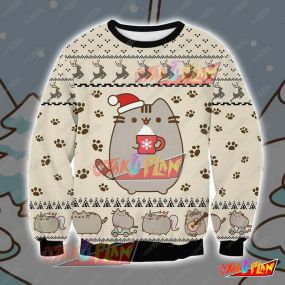 Pusheen 3D Print Ugly Christmas Sweatshirt