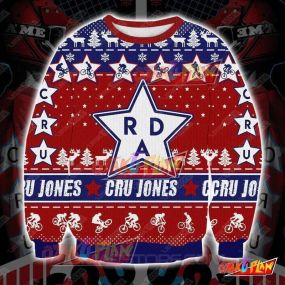 Rad Cru Jones 3D Print Ugly Christmas Sweatshirt