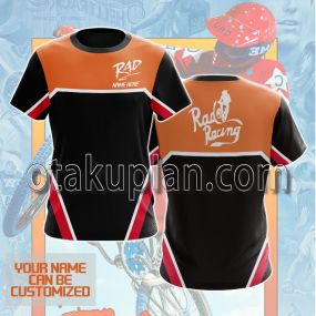 Rad Racing Black And Orange Custom Name T-shirt
