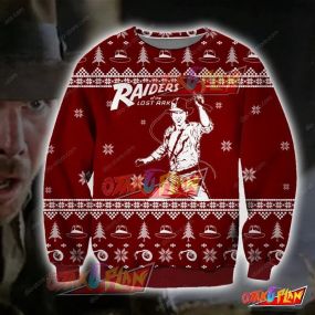 Raiders Of The Lost Ark Knitting Pattern 3D Print Ugly Christmas Sweatshirt