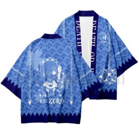 Re Zero Kimono 3D All Print Rem Cosplay Haori Unisex Japanese Kimono