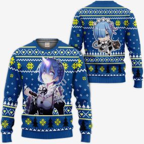 Re Zero Rem Ugly Christmas Sweater Hoodie Shirt