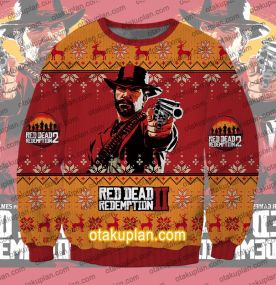 Red Dead Redemption 3D Print Ugly Christmas Sweatshirt
