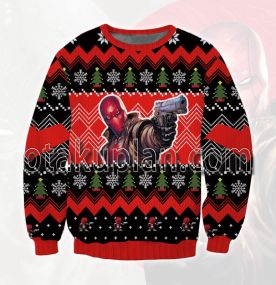 Red Hood Batman 3D Printed Ugly Christmas Sweatshirt
