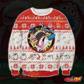 Ren And Stimpy 511 3D Print Ugly Christmas Sweatshirt
