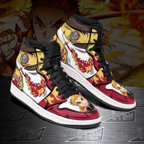 Rengoku Shoes Fire Skill Demon Slayer Anime Sneakers Fan Gift Idea
