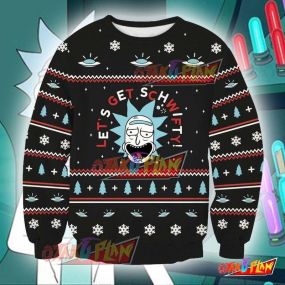 Rick And Morty Let's Get Schwifty 3D Print Pattern Ugly Christmas Sweatshirt