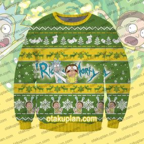 Rick and Morty Logo 3D Print Ugly Christmas Sweatshirt