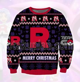 Rocket Team Black and Red 3D Printed Ugly Christmas Sweatshirt