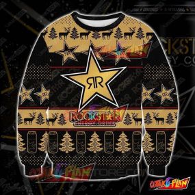 Rockstar Energy Drink 3D Print Ugly Christmas Sweatshirt