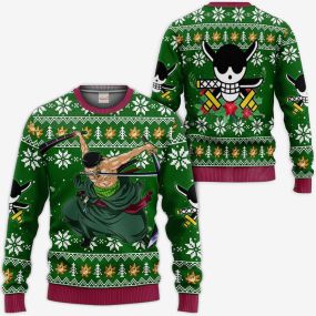 Roronoa Zoro Swords Ugly Christmas Sweatshirt One Piece Hoodie