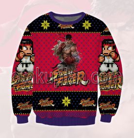 Ryu Dojo Street Fighter 3D Printed Ugly Christmas Sweatshirt