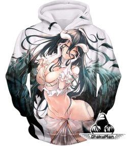 Overlord Super Sexy Albedo Extremely Evil Succubus Cute White Hoodie OL0011