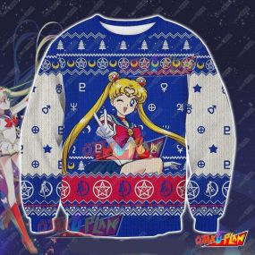 Sailor Moon 3D Print Pattern Ugly Christmas Sweatshirt
