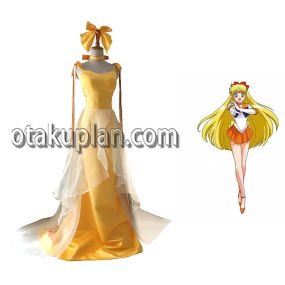 Sailor Moon Aino Minako Yellow Dress Cosplay Costume