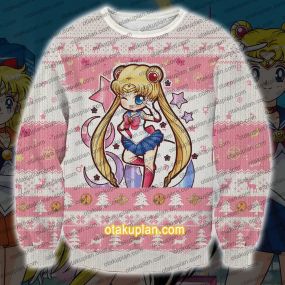 Sailor Moon Cute Pink 3D Print Christmas Sweatshirt