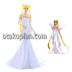 Sailor Moon Tsukino Usagi White Dress Cosplay Costume