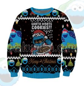 Santa Wants Cookies 3D Printed Ugly Christmas Sweatshirt