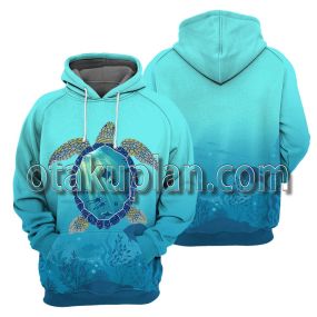 Scuba Diving Turtle 3D All Over Printed T-Shirt Hoodie