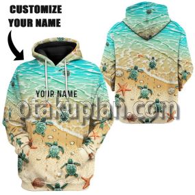 Sea Turtle Custom Name T-Shirt Hoodie