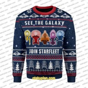 See The Galaxy Join Starfleet 3D Print Ugly Christmas Sweatshirt