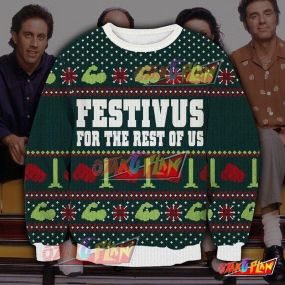 Seinfeld Festivus For The Rest Of Us 3D Print Pattern Ugly Christmas Sweatshirt