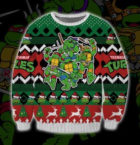 Select Your Turtles 3D Print Ugly Christmas Sweatshirt