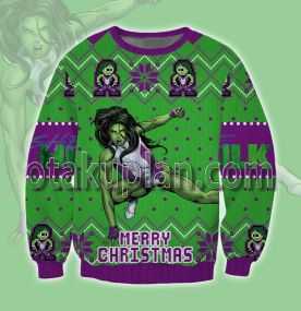 She Hulk 3d Printed Ugly Christmas Sweatshirt
