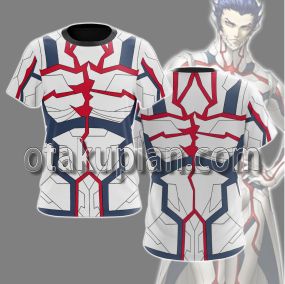 Shin Megami Tensei V Male Character Battle Suit Blue Cosplay T-shirt
