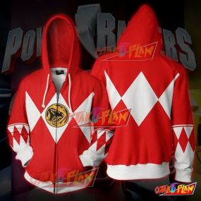 Power Rangers Red Zip Up Hoodie Jacket