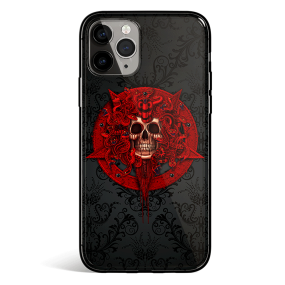 Skull Medusa Tempered Glass iPhone Case