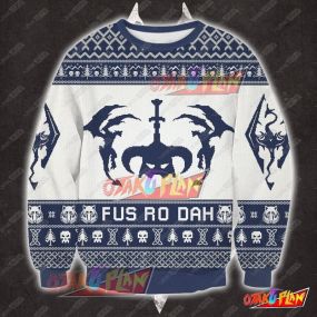Skyrim 1110 3D Print Ugly Christmas Sweatshirt