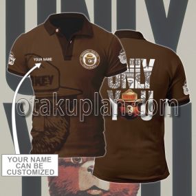 Smokey Bear Brown Custom Name Polo Shirt