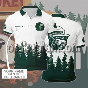 Smokey Bear Green Custom Name Polo Shirt