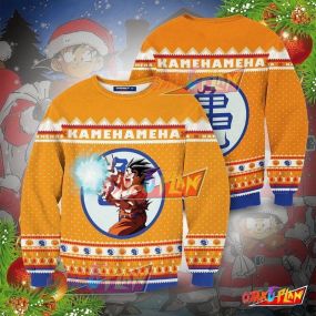 Son Goku Kamehameha 3D Print Ugly Christmas Sweatshirt